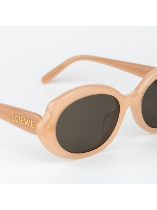 Loewe Women Sunglasses Nude Pink Brown Oval LW40147F 72E NEW AUTHENTIC